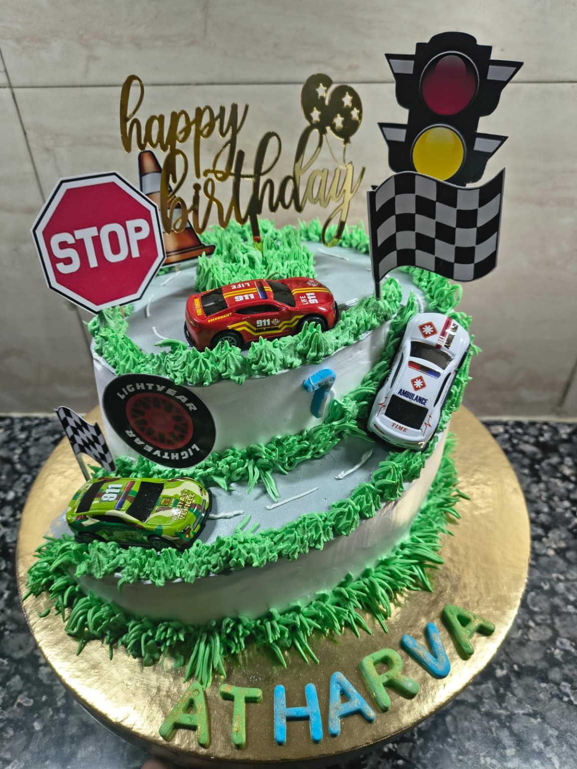 Racing Cars Theme Cake
